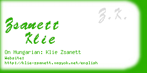 zsanett klie business card